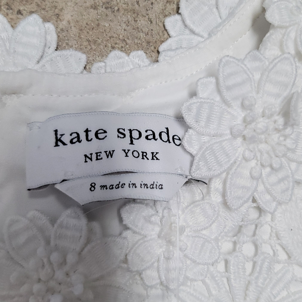 NWT Kate Spade Floral Lace Shirt Dress White Lace Shirt Sleeve Femenin 8 - Picture 10 of 10